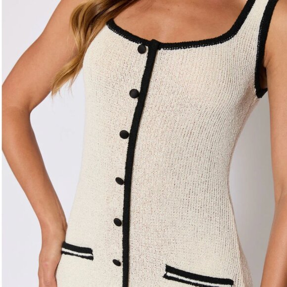 Contour Button Down Knit Midi Dress | Vici - Picture 2 of 4